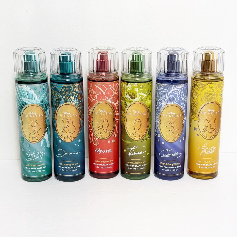 Bath & Body Work Mist Disney Princess Ariel Jasmine Moana Tiana Belle Cinderella